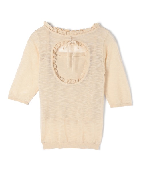 M DOLLY(エムドリー)の「*M DOLLY original* Cutout felicie sheer tops / カットアウトフェリシーシアートップス(ニット/セーター・レディース・ベージュ/グレー・FREE)」の21枚目の写真