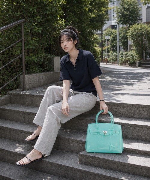KONVINI（コンビニ）の「【KONVINI select】トレンド ジェリーバッグ JellyBag　クリアバッグ カラーバッグ A4サイズ対応　トレンド　バレエコア（ハンドバッグ・レディース・イエロー/ブルー/グリーン/ライトブルー・FREE）」の3枚目の写真