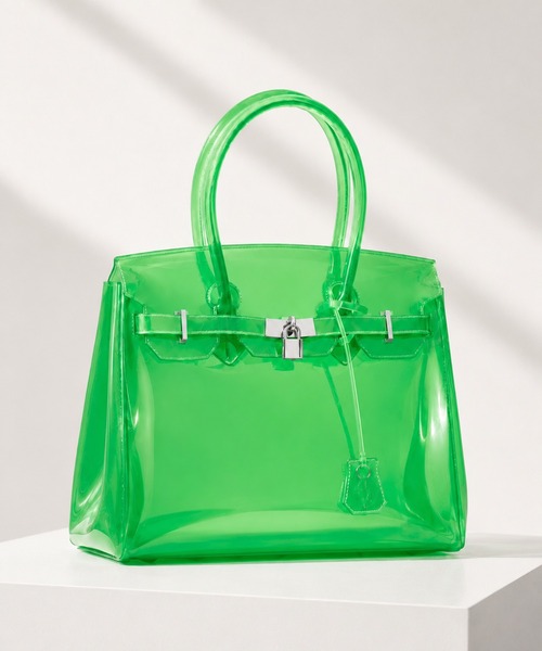 KONVINI（コンビニ）の「【KONVINI select】トレンド ジェリーバッグ JellyBag　クリアバッグ カラーバッグ A4サイズ対応　トレンド　バレエコア（ハンドバッグ・レディース・イエロー/ブルー/グリーン/ライトブルー・FREE）」の6枚目の写真
