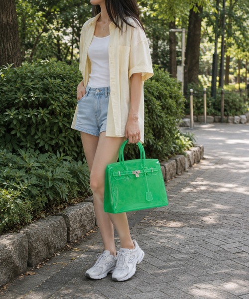 KONVINI（コンビニ）の「【KONVINI select】トレンド ジェリーバッグ JellyBag　クリアバッグ カラーバッグ A4サイズ対応　トレンド　バレエコア（ハンドバッグ・レディース・イエロー/ブルー/グリーン/ライトブルー・FREE）」の18枚目の写真