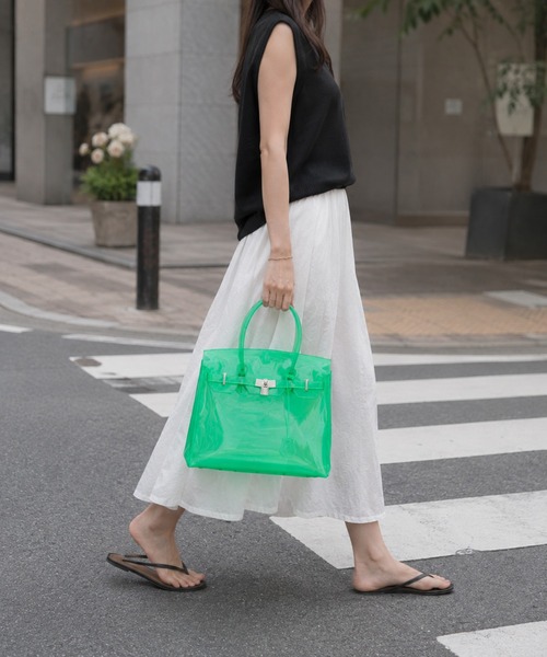 KONVINI（コンビニ）の「【KONVINI select】トレンド ジェリーバッグ JellyBag　クリアバッグ カラーバッグ A4サイズ対応　トレンド　バレエコア（ハンドバッグ・レディース・イエロー/ブルー/グリーン/ライトブルー・FREE）」の19枚目の写真