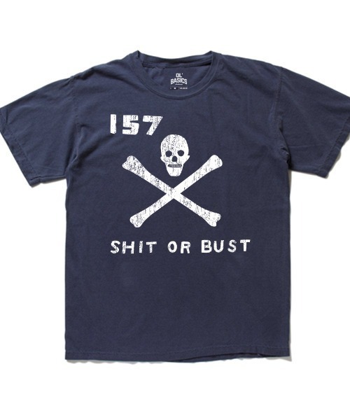 Ol' Basics(オールベーシックス)の「Ol' Basics(オール・ベーシックス) 半袖Tシャツ ヴィンテージライク ガーメントダイ スカルイラスト ひび割れ クラックプリント Tシャツ 半袖 トップス カットソー アメカジ カジュアル メンズ レディース ユニセックス(Tシャツ/カットソー・メンズ・カーキ/オレンジ系/ネイビー/スミクロ/ホワイト・L/XL/M)」の4枚目の写真