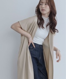 ボタンレス ライト ロング ジレ