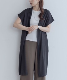 ボタンレス ライト ロング ジレ