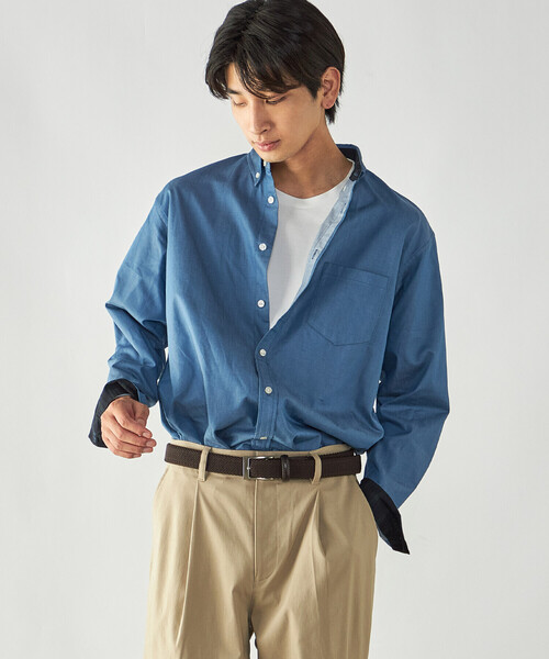 COMME CA ISM(コムサイズム)の「播州織 デニムライクシャンブレー ボタンダウンシャツ(シャツ/ブラウス・メンズ・ブルー/ネイビー・M/L)」の2枚目の写真