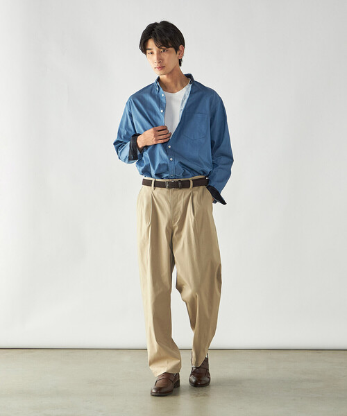 COMME CA ISM(コムサイズム)の「播州織 デニムライクシャンブレー ボタンダウンシャツ(シャツ/ブラウス・メンズ・ブルー/ネイビー・M/L)」の16枚目の写真