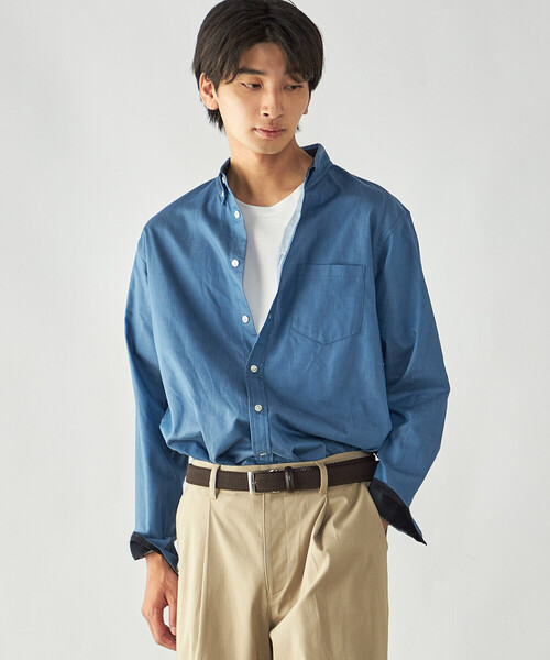 COMME CA ISM(コムサイズム)の「播州織 デニムライクシャンブレー ボタンダウンシャツ(シャツ/ブラウス・メンズ・ブルー/ネイビー・M/L)」の20枚目の写真