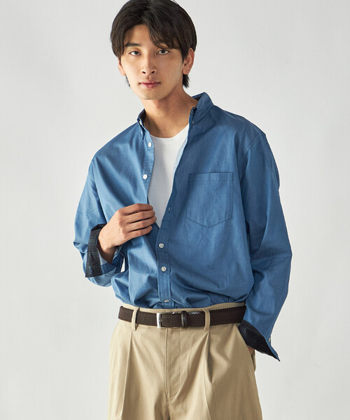 COMME CA ISM(コムサイズム)の「播州織 デニムライクシャンブレー ボタンダウンシャツ(シャツ/ブラウス・メンズ・ブルー/ネイビー・M/L)」の21枚目の写真