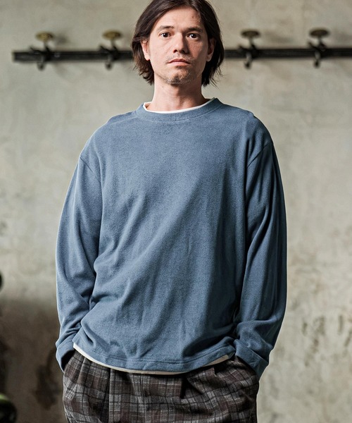 CAMBIO(カンビオ)の「mlt5815-フェイクレイヤードロンT(HLCM0291)(Tシャツ/カットソー・メンズ・ネイビー/ブルー/モカ・S/M/L)」の3枚目の写真