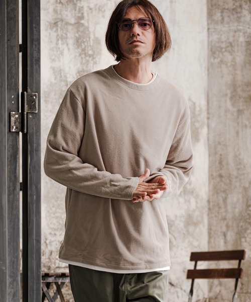 CAMBIO(カンビオ)の「mlt5815-フェイクレイヤードロンT(HLCM0291)(Tシャツ/カットソー・メンズ・ネイビー/ブルー/モカ・S/M/L)」の1枚目の写真