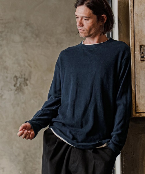 CAMBIO(カンビオ)の「mlt5815-フェイクレイヤードロンT(HLCM0291)(Tシャツ/カットソー・メンズ・ネイビー/ブルー/モカ・S/M/L)」の10枚目の写真