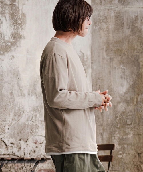 CAMBIO(カンビオ)の「mlt5815-フェイクレイヤードロンT(HLCM0291)(Tシャツ/カットソー・メンズ・ネイビー/ブルー/モカ・S/M/L)」の15枚目の写真