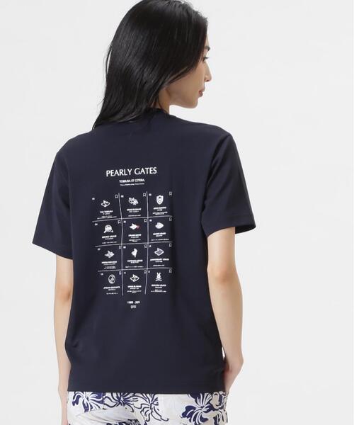 PEARLY GATES(パーリーゲイツ)の「カノコストレッチ半袖Tシャツ(Tシャツ/カットソー・レディース・ネイビー・SMALL/MEDIUM/LARGE)」の1枚目の写真