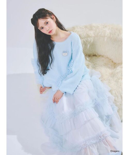 dazzlin(ダズリン)の「【ちいかわ/dazzlin specialcollection】フリルスリーブニットプルオーバー(ニット/セーター・レディース・イエロー/ピンク/ブルー・FREE)」の16枚目の写真