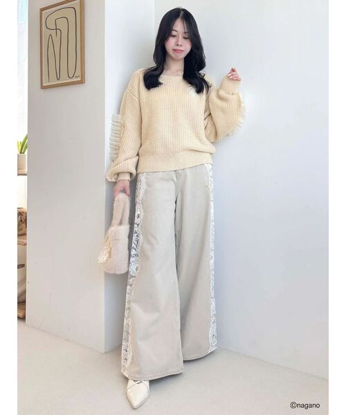 dazzlin(ダズリン)の「【ちいかわ/dazzlin specialcollection】フリルスリーブニットプルオーバー(ニット/セーター・レディース・イエロー/ピンク/ブルー・FREE)」の7枚目の写真