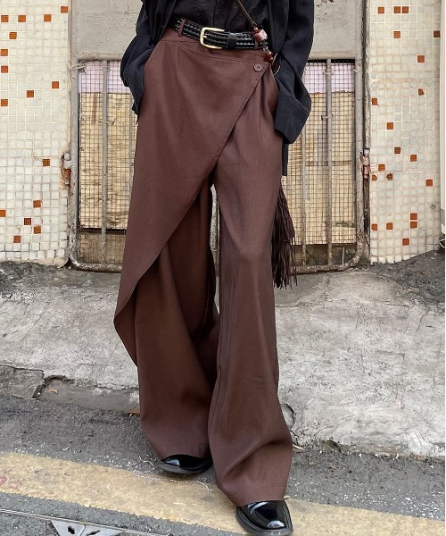 DOUBLE STEAL(ダブルスティール)の「DSラップデザインワイドパンツ(その他パンツ・メンズ・ブラウン/ブラック・X-LARGE/LARGE/MEDIUM)」の3枚目の写真