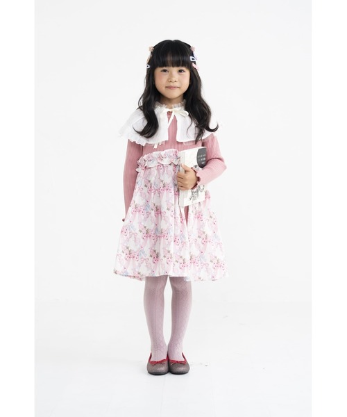 nino(ニノ)の「リボン&フラワーワンピース(ワンピース・キッズ・ピンク/アイボリー・130cm/140cm)」の5枚目の写真