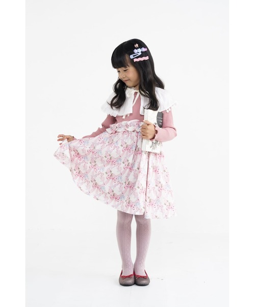 nino(ニノ)の「リボン&フラワーワンピース(ワンピース・キッズ・ピンク/アイボリー・130cm/140cm)」の6枚目の写真