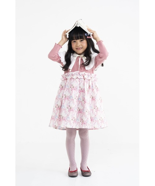 nino(ニノ)の「リボン&フラワーワンピース(ワンピース・キッズ・ピンク/アイボリー・130cm/140cm)」の9枚目の写真