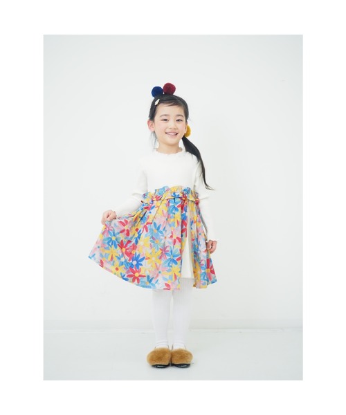 nino(ニノ)の「リボン&フラワーワンピース(ワンピース・キッズ・ピンク/アイボリー・130cm/140cm)」の11枚目の写真