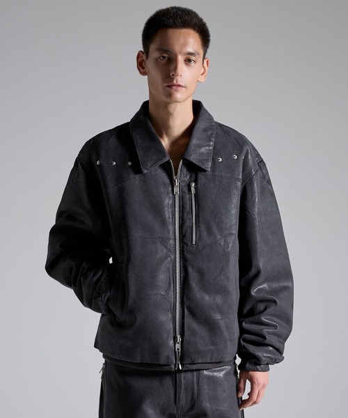 GRANCY(グランシー)の「【GRANCY】Coated Denim Blouson / コーティングデニムブルゾン(ブルゾン・メンズ・ブラック・L/M/S)」の2枚目の写真