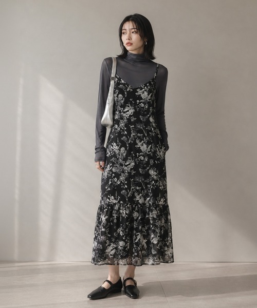 itto...(イット)の「パワーメッシュボトルネックロングTシャツ(Tシャツ/カットソー・レディース・オフホワイト/ダークグレー/ブラック・M)」の11枚目の写真