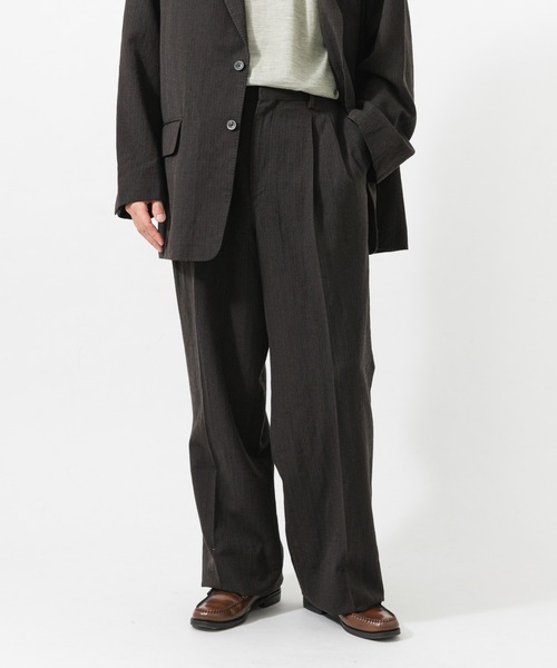 URBAN RESEARCH(アーバンリサーチ)の「new basic WOOL SILK LINEN TROUSER(スラックス・メンズ・ブラウン・LARGE/MEDIUM)」の2枚目の写真