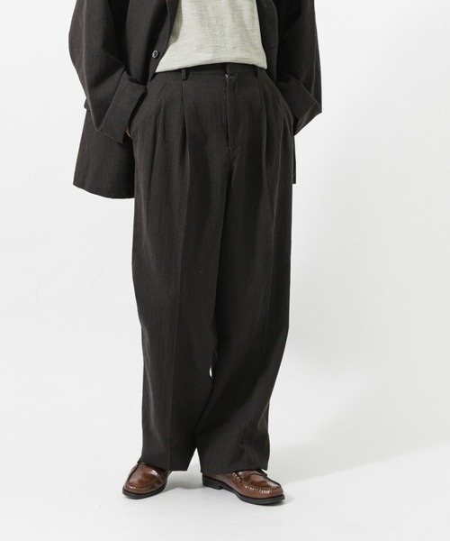 URBAN RESEARCH(アーバンリサーチ)の「new basic WOOL SILK LINEN TROUSER(スラックス・メンズ・ブラウン・LARGE/MEDIUM)」の4枚目の写真