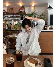 LOOKPLE（ルックプル）の「ナチュラルコットン オーバーサイズ シャツ（アイボリー）（シャツ/ブラウス）」