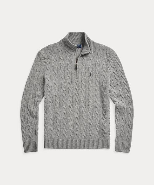 POLO RALPH LAUREN(ポロ ラルフ ローレン)の「ケーブルニット クォータージップ セーター(ニット/セーター・メンズ・グレー系・S/M/L/XS/XXL)」の7枚目の写真