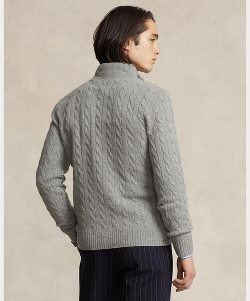 POLO RALPH LAUREN(ポロ ラルフ ローレン)の「ケーブルニット クォータージップ セーター(ニット/セーター・メンズ・グレー系・S/M/L/XS/XXL)」の5枚目の写真