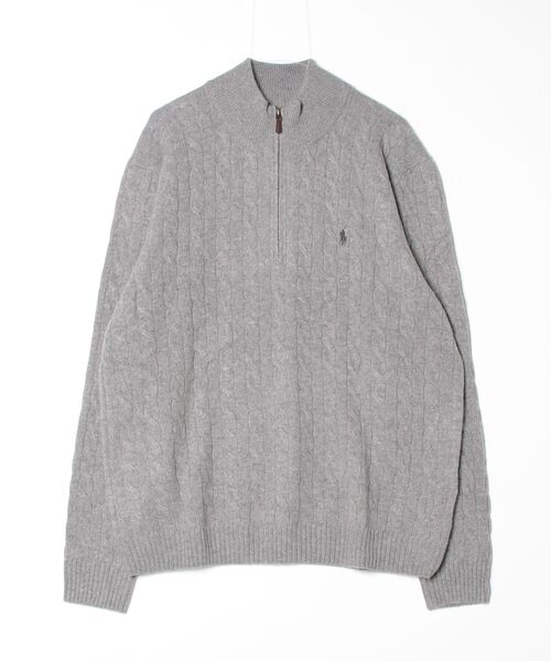POLO RALPH LAUREN(ポロ ラルフ ローレン)の「ケーブルニット クォータージップ セーター(ニット/セーター・メンズ・グレー系・S/M/L/XS/XXL)」の3枚目の写真
