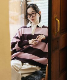 ビッグシルエット ボーダー ニット ラガーシャツ 限定展開