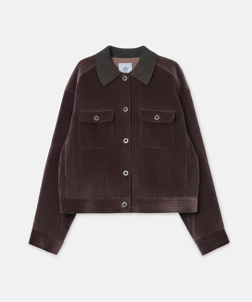 SEAGREEN（シーグリーン）の「SEAGREEN(シーグリーン) WIDE WALE CORDUROY TRACKER JACKET ワイドウェールコーデュロイトラッカージャケット（ブルゾン・レディース・ブラウン・2）」の3枚目の写真
