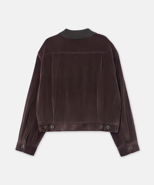 SEAGREEN（シーグリーン）の「SEAGREEN(シーグリーン) WIDE WALE CORDUROY TRACKER JACKET ワイドウェールコーデュロイトラッカージャケット（ブルゾン・レディース・ブラウン・2）」の4枚目の写真