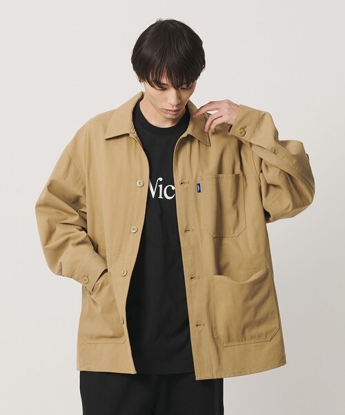 NICE WEATHER(ナイスウェザー)の「<NICE WEATHER>フレンチ カバーオール(カバーオール・メンズ・ベージュ/コバルトブルー・M/L/S)」の1枚目の写真