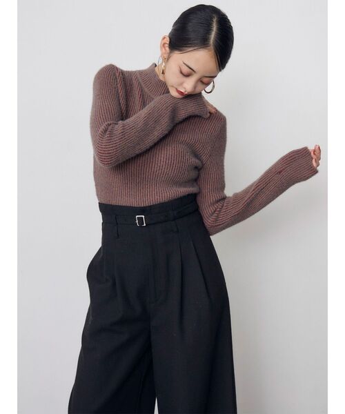 MURUA(ムルーア)の「ウエストフリルワイドパンツ 冬服(スラックス・レディース・グレー/ベージュ/ブラック・1/2)」の10枚目の写真