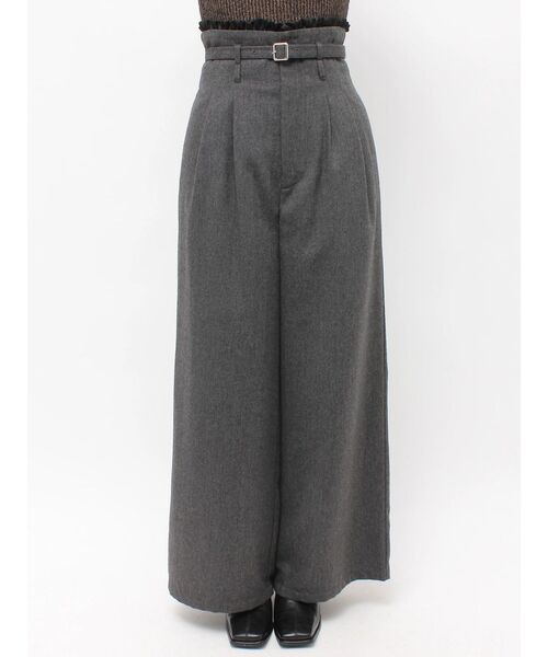 MURUA(ムルーア)の「ウエストフリルワイドパンツ 冬服(スラックス・レディース・グレー/ベージュ/ブラック・1/2)」の14枚目の写真