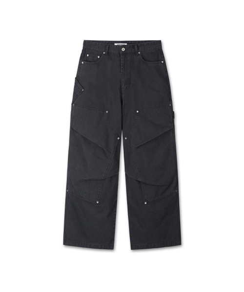 9999ARCHIVE(9999アーカイブ)の「Vintage Rugged Grain Double-Knee Pants(その他パンツ・メンズ・ブラック・3/2/1)」の2枚目の写真