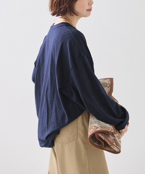journal standard L'essage(ジャーナルスタンダードレサージュ)の「ISNESS MUSIC/イズネス ミュージック BPM LS Tシャツ(Tシャツ/カットソー・レディース・ネイビー・FREE)」の4枚目の写真