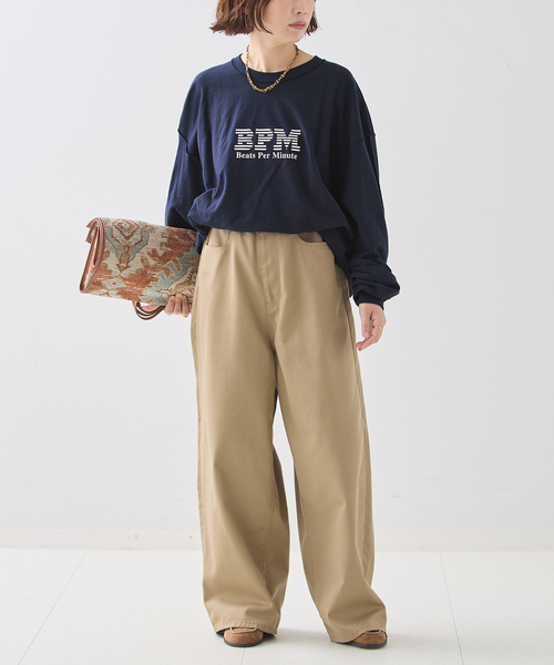 journal standard L'essage(ジャーナルスタンダードレサージュ)の「ISNESS MUSIC/イズネス ミュージック BPM LS Tシャツ(Tシャツ/カットソー・レディース・ネイビー・FREE)」の5枚目の写真