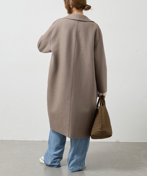 journal standard L'essage(ジャーナルスタンダードレサージュ)の「HARRIS WHARF LONDON 別注 Women dropped shoulder d.b. コート(その他アウター・レディース・ネイビー/パープル/ベージュ系その他・40)」の6枚目の写真