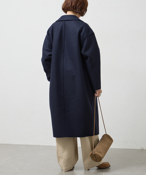 journal standard L'essage(ジャーナルスタンダードレサージュ)の「HARRIS WHARF LONDON 別注 Women dropped shoulder d.b. コート(その他アウター・レディース・ネイビー/パープル/ベージュ系その他・40)」の9枚目の写真
