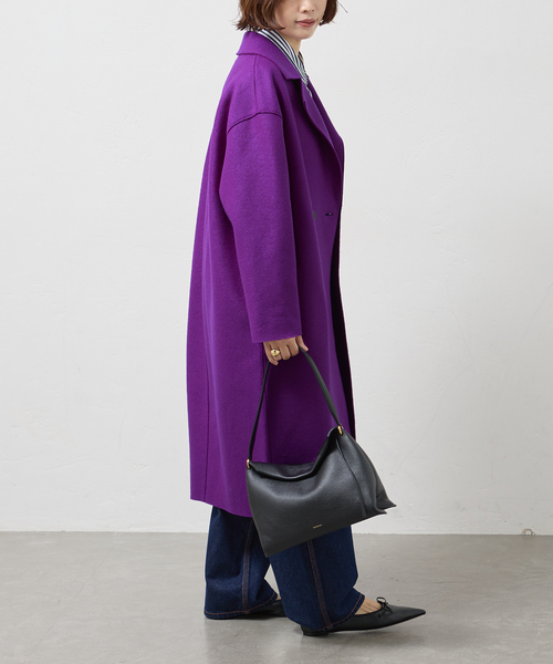 journal standard L'essage(ジャーナルスタンダードレサージュ)の「HARRIS WHARF LONDON 別注 Women dropped shoulder d.b. コート(その他アウター・レディース・ネイビー/パープル/ベージュ系その他・40)」の11枚目の写真