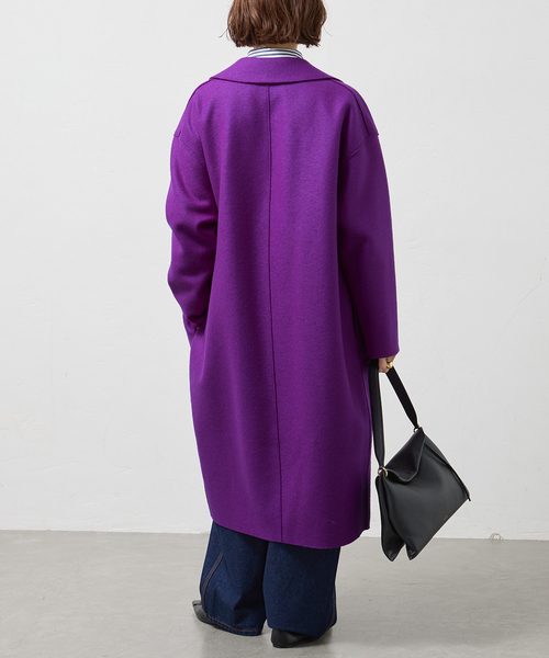 journal standard L'essage(ジャーナルスタンダードレサージュ)の「HARRIS WHARF LONDON 別注 Women dropped shoulder d.b. コート(その他アウター・レディース・ネイビー/パープル/ベージュ系その他・40)」の12枚目の写真