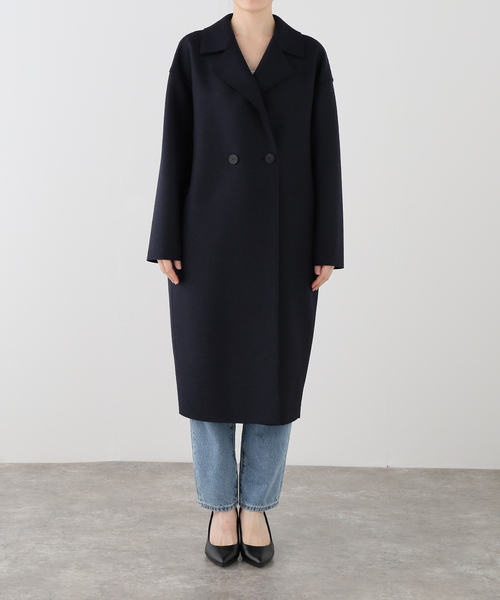 journal standard L'essage(ジャーナルスタンダードレサージュ)の「HARRIS WHARF LONDON 別注 Women dropped shoulder d.b. コート(その他アウター・レディース・ネイビー/パープル/ベージュ系その他・40)」の13枚目の写真