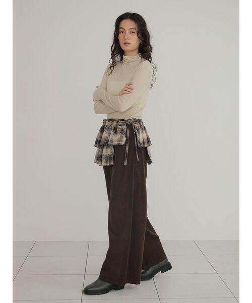 FIKA.(フィーカ)の「Sheer turtleneck cut-sew(Tシャツ/カットソー・レディース・ブルー/アイボリー/カーキ/ブラウン/ブラック/ベージュ・MEDIUM)」の19枚目の写真