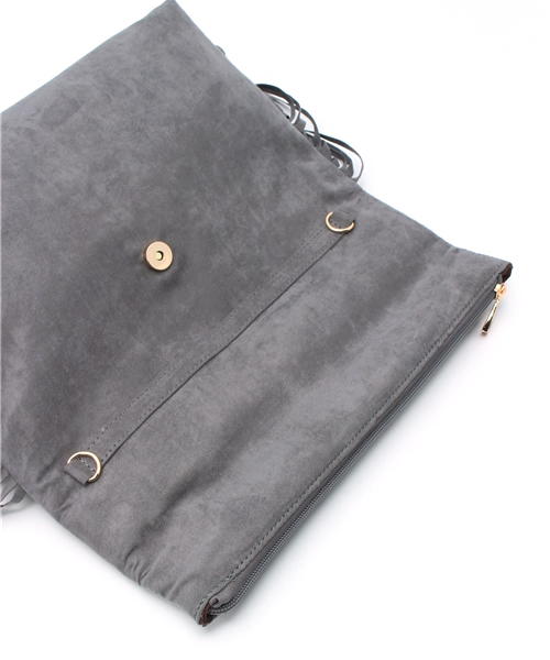 Re:EDIT（リエディ）の「フリンジデザインクラッチバッグ（クラッチバッグ・レディース・ブラック/グレー/ベージュ・FREE）」の6枚目の写真