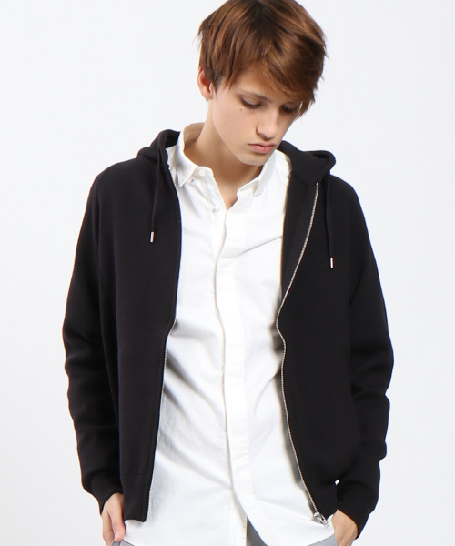 ABAHOUSE（アバハウス）の「ミラノリブニットZIPパーカー（パーカー・メンズ・ブラック/オフホワイト/チャコールグレー・46/48/44）」の2枚目の写真