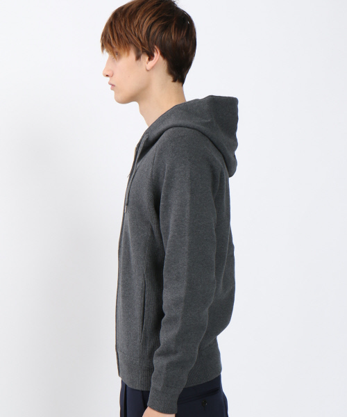 ABAHOUSE（アバハウス）の「ミラノリブニットZIPパーカー（パーカー・メンズ・ブラック/オフホワイト/チャコールグレー・46/48/44）」の5枚目の写真